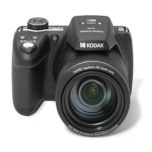 KODAK PIXPRO Astro Zoom AZ528-BK 16 MP Digital Camera with 52x Optical Zoom 24mm Wide Angle Lens 6 fps Burst Shooting 1080P Full HD Video Wi-Fi Connectivity and a 3" LCD Screen (Black)
