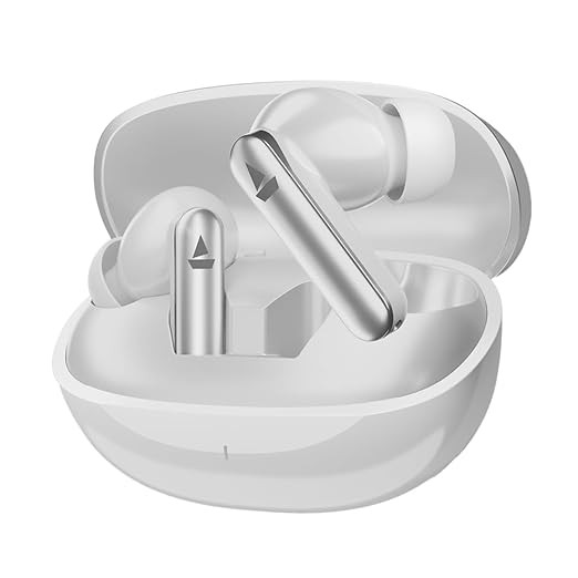 boAt Airdopes 301 TWS Earbuds w/ 75 hrs Playtime, Quad Mics with ENx, ASAP Charge, IWP Tech, Beast Mode with 50ms Low Latency, 10mm Drivers, Bluetooth v5.3 & IPX5 Resistance(Arctic Whisper)