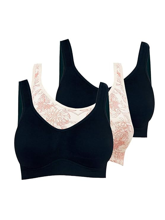 Inner Sense Organic Cotton Bamboo Minimizer Bra for Women I Wire Free, Broad Strap Bra for Women I Hook and Eye Bra for Women I Full Coverage and Combo Non Padded Bra