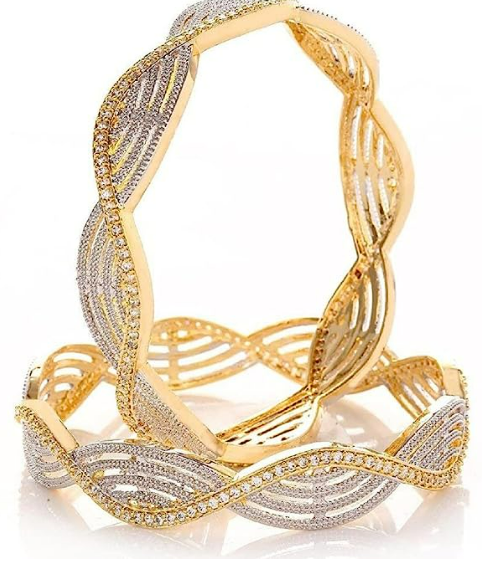 Handcrafted gold plated bangle set for womens