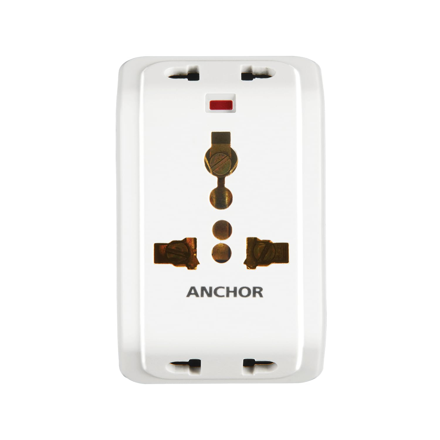 Anchor by Panasonic 22843 6A 3 Pin Multiplug Adaptor with Surge Protection (White & Blue)