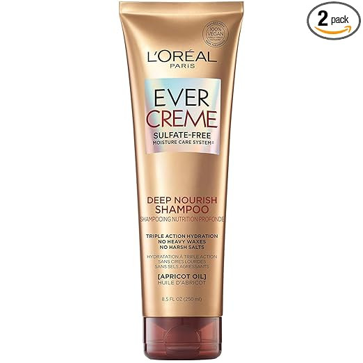L'Oreal Paris Ever Creme Sulfate Free Deep Nourish Shampoo, 8.5 Ounce (Pack of 2)