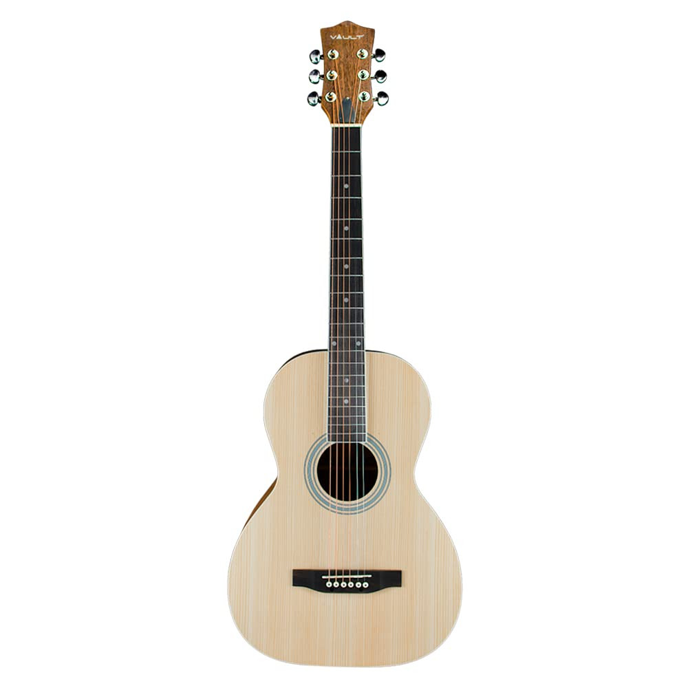 Vault PA36 Parlor Body Compact Acoustic Guitar with Standard Scale Length - Natural