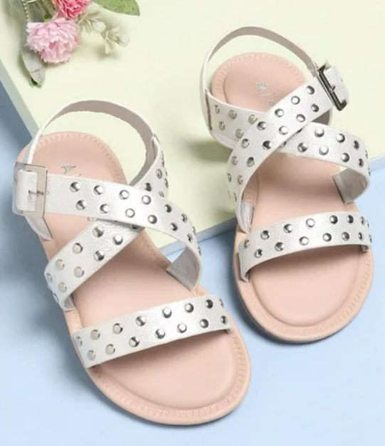 Buy Pine Kids Party Wear Sandals Silver for Girls