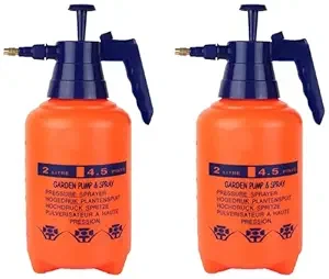 Kraft Seeds by 10CLUB Pressure Spray Pump (2L) | Gardening Water Pump Sprayer | Plant Water Sprayer for Home Garden | Spray Bottles for Garden Plants and Lawn | Plant Watering Can (Pack of 2)