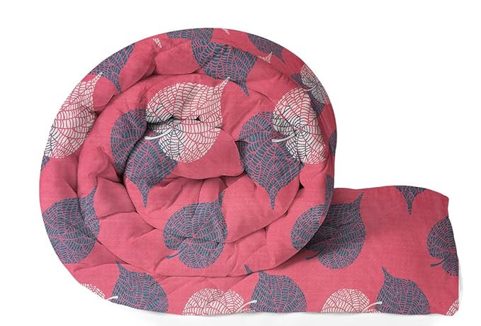 BSB HOME 220 GSM Reversible Microfiber AC Comforter/Blanket/Quilt/Duvets for Winter Single Size Bed (240X152 cm, Pink & Green)| TC - 180