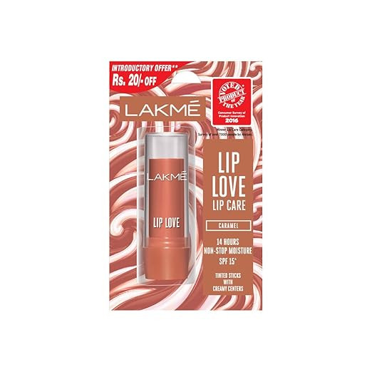 Lakme Lip Love Lip Care, Caramel, 3.8g