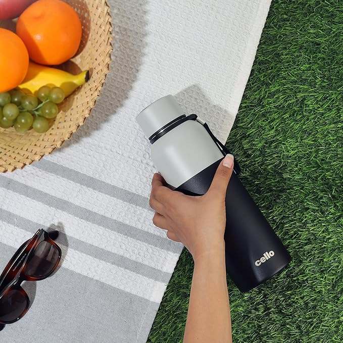 Cello Neo Kent Thermosteel Flask, 750ml, Black | 24 Hours Hot and Cold Stainless Steel Bottle | Flask for Tea Coffee | Ideal for Office, Gym, Home, Kitchen, Hiking, Travel Bottle