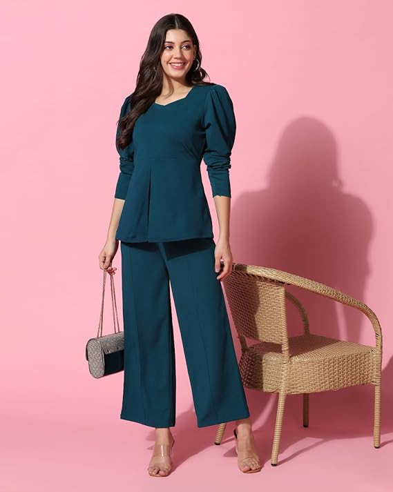 Leriya Fashion Cotton Blend Western Dress Co-Ord Set For Women