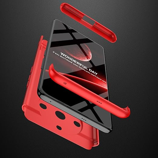 Kapa Double Dip Full 360 Protection Back Case Cover with Stand for Realme 11 Pro / 11 Pro Plus (Red)