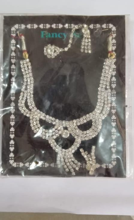 Jewellery American Diamond Floral Design Choker Necklace