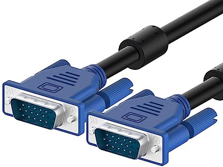 Male to Male VGA Cable 1.5 Meter, Support Monitor/PC/LCD/LED, Plasma, Projector, TFT (1.5M)