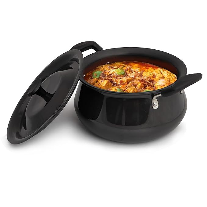 AGARO Elite Hard Anodised Handi, 3.5 litres, Riveted Handle, 3mm Thick Plate, Gas Oven Compatible