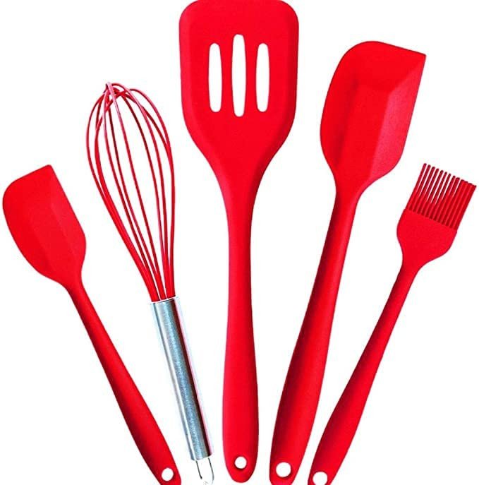 5 PIECE SILICON KITCHENWARE SET FOR HOME APPLIENCES AVAILABLE IN 5 DIFFRENT COLOURS