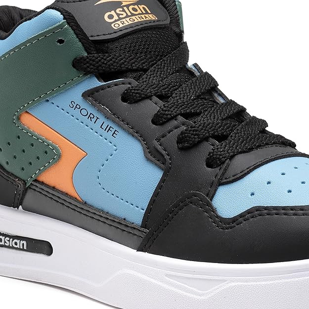 ASIAN Men's White Casual Sneaker Hi-Neck Shoes with