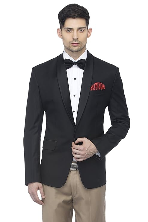 FAVOROSKI Designer Men's Slim Fit Notch Lapel Collar Tuxedo Blazer