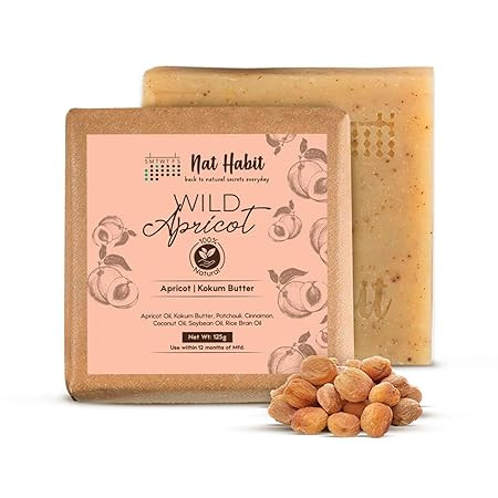 Nat Habit Cold Processed Soothing Sandalwood Butter Bath Soap For Natural Exfoliation, Skin Brightening, Scar Reduction & Tan Removal (Pack of 2 x 125gm)