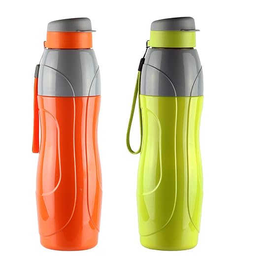 CELLO Puro Sports 900 | Water Bottle with Inner Steel and Outer Plastic | Set of 2 | 720 ml, Assorted