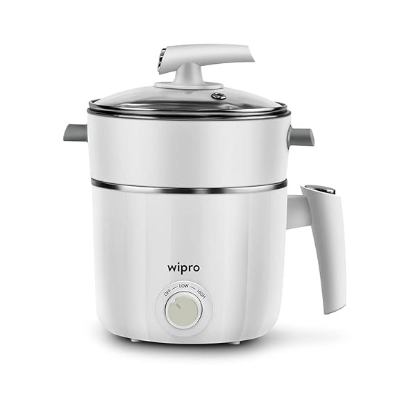 Wipro Vesta 1.2 l multicooker Kettle | Concurrent Cooking |Cool Touch body | Dual Temperature Control |Triple