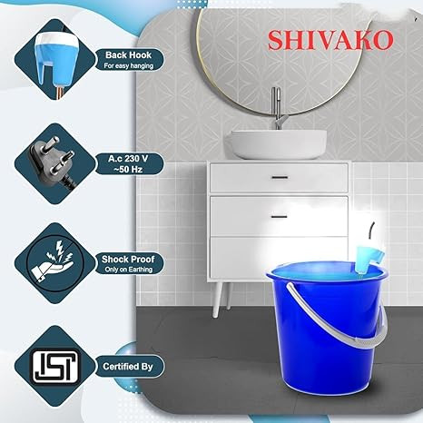 Nova Water Heater 2000W Shock Proof Immersion Rod with Rapid Heating Coil Technology | Copper & Nickel Plated with Extra Long Wire | ISI Certified 1 Year Replacement Warranty